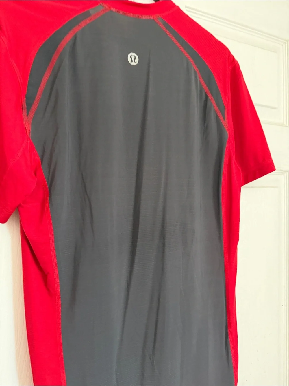 lululemon athletica Men's Red and Gray Tshirt